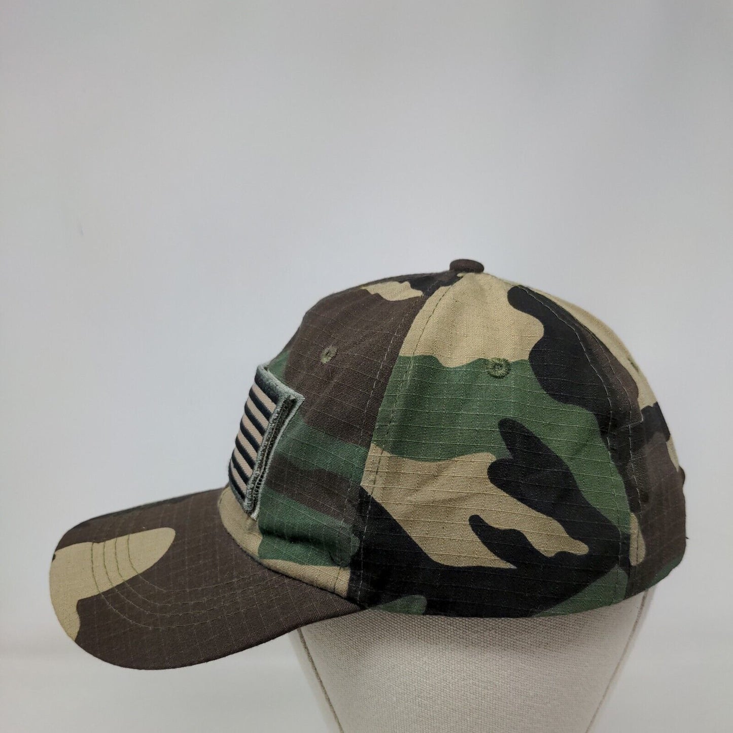 USA Flag Patch Strapback Hat Camouflage One Size Adjustable 6 Panel