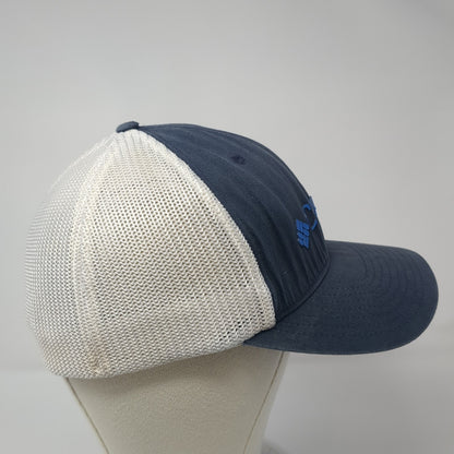 Columbia Fitted Trucker Hat Blue One Size Lightweight Embroidered Mesh Back