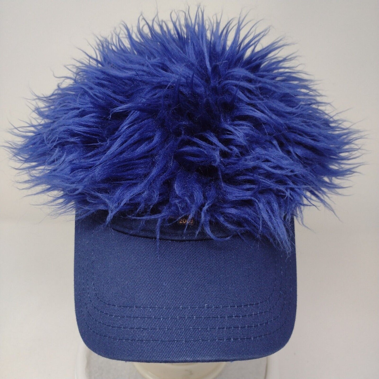 2009 Slideback Wig Cap Blue OSFA Adjustable Spiky Faux Hair Costume Hat