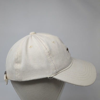 Polar Bear Slideback Baseball Cap Beige One Size Adjustable Embroidered 6 Panel