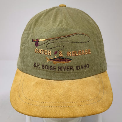 Impressions 5 Panel Green One Size Catch Release Boise River Idaho Fishing Hat