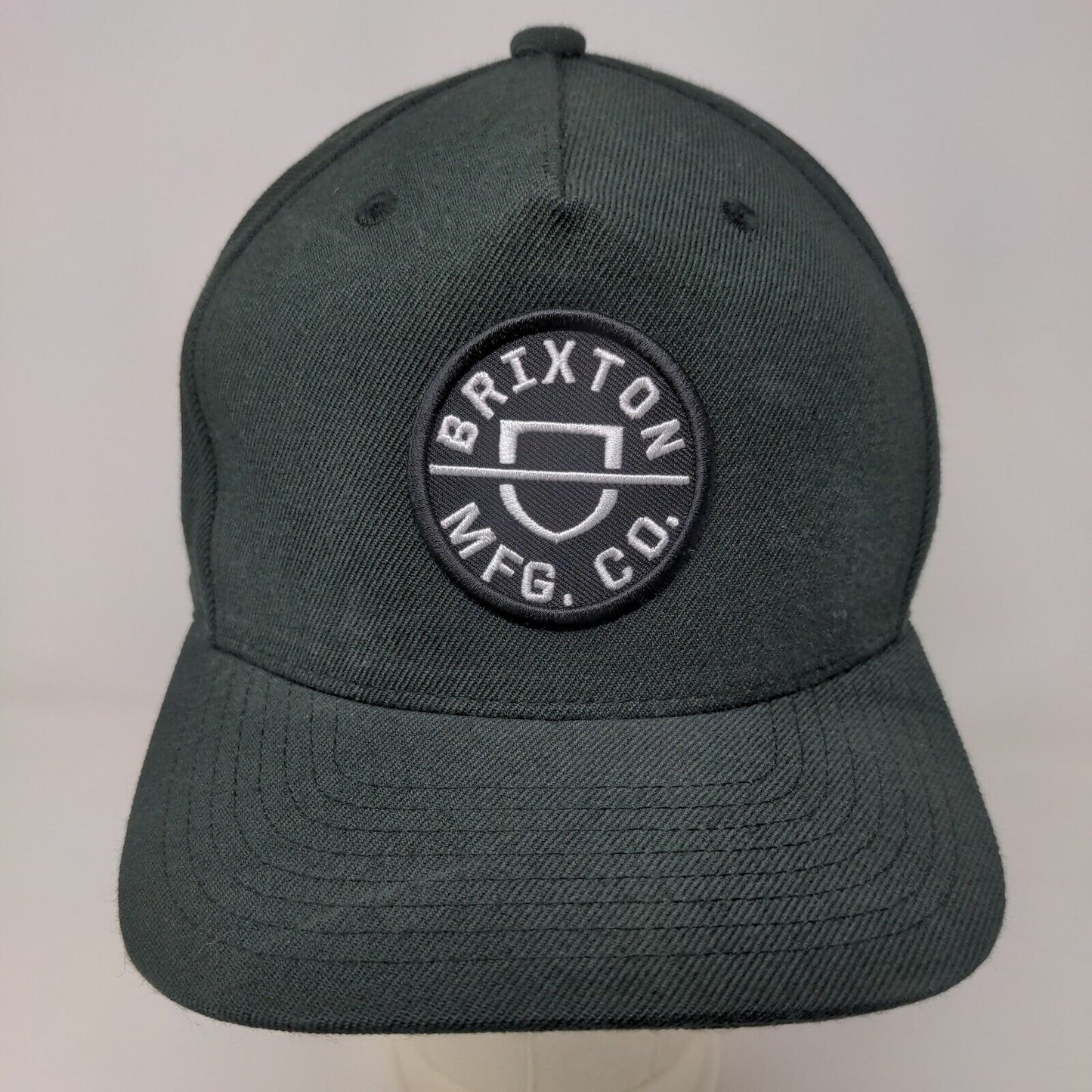 Brixton MFG Co Men's Snapback Hat Black Adjustable Embroidered Logo