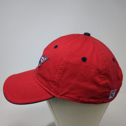 The Game Budweiser American Flag Baseball Cap Red Blue One Size Hat Slideback