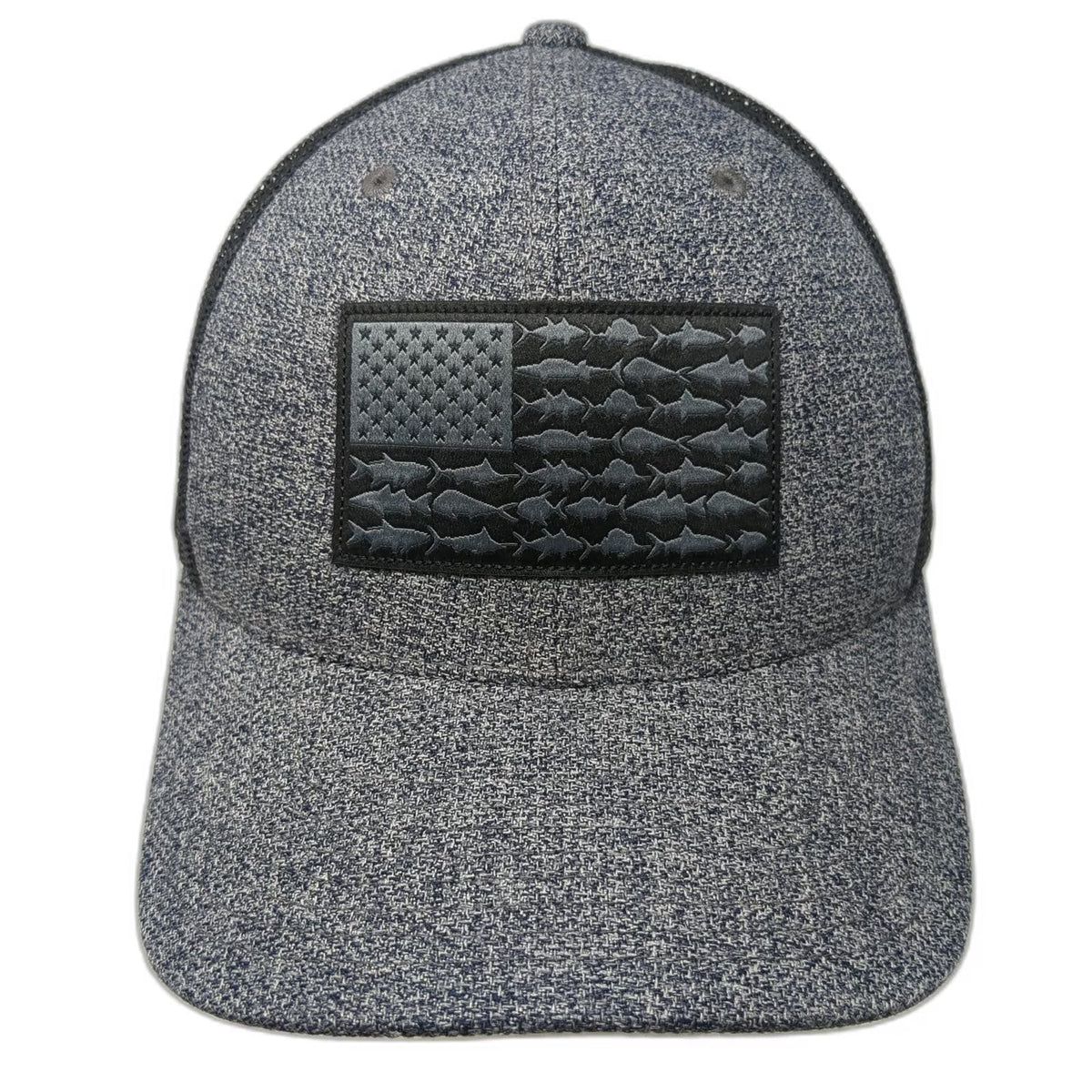 Columbia Trucker Hat Gray One Size Fish American Flag PFG Mesh Snapback Fishing