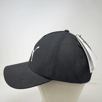 Puma 5 Panel Black One Size Strapback Perforated Mesh Performance Athletic Hat