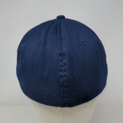 Volcom Fitted Hat Blue Size L/XL Flexfit Embroidered Vented Holes 6 Panel