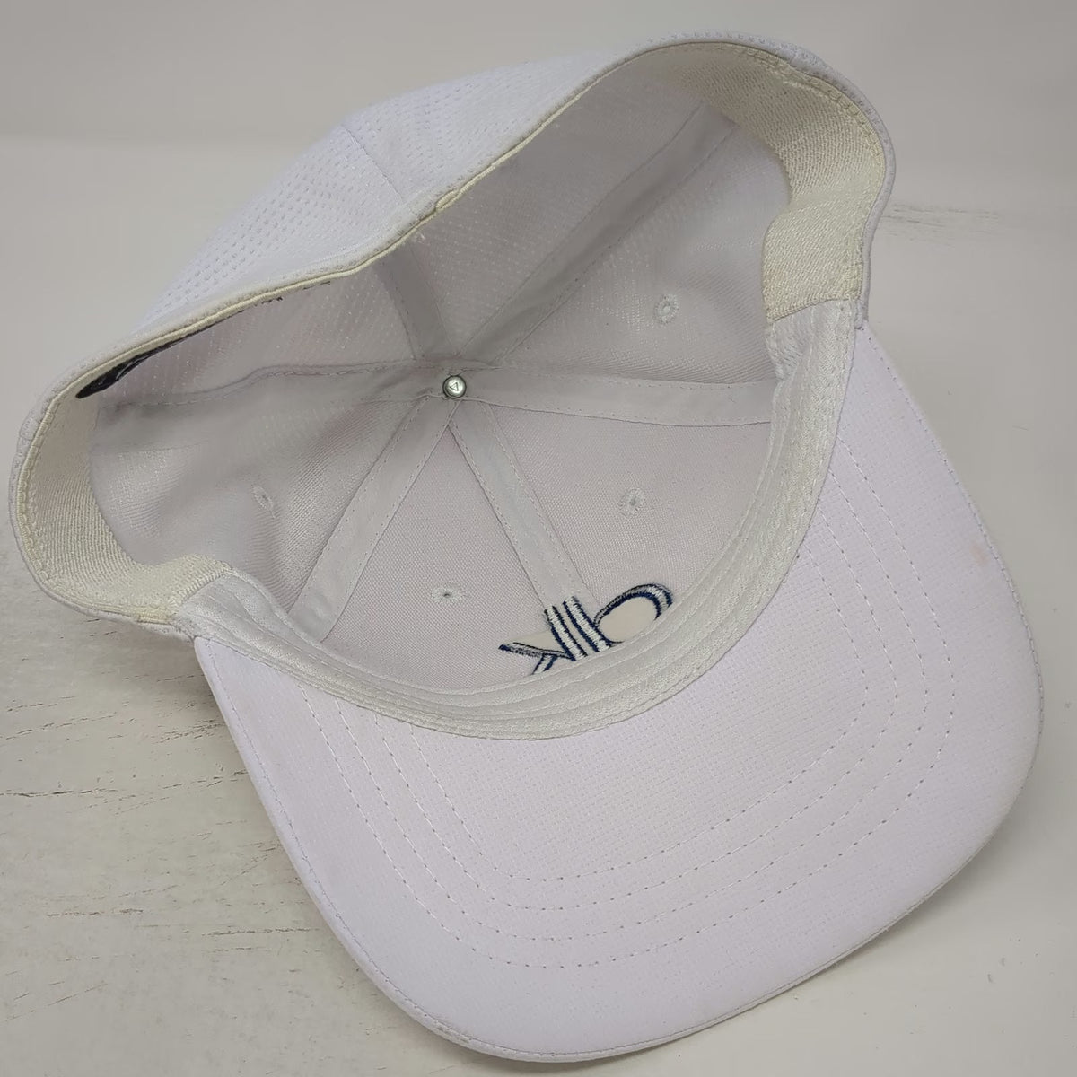 Ahead Baseball Cap White XL Fitted Mesh Back DK Home Team Logo Polyester Hat
