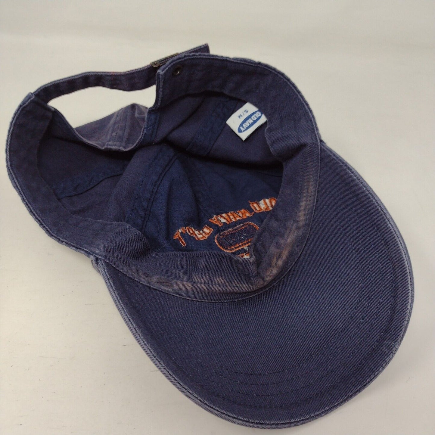 Vintage Old Navy Dept Athletics 2001 Slideback Hat Blue Size S/M Embroidered