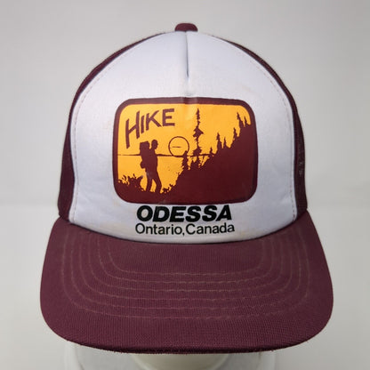 Hike Odessa Ontario Canada Snapback Trucker Hat Red OS Adjustable Mesh Back YR