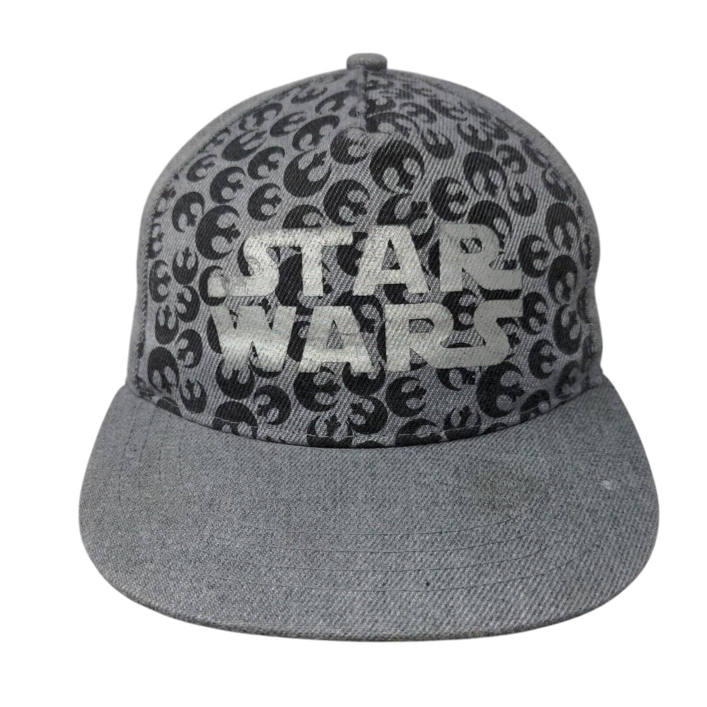 Star Wars Snapback Hat Gray OSFM Adjustable Character Graphic Print 6 Panel