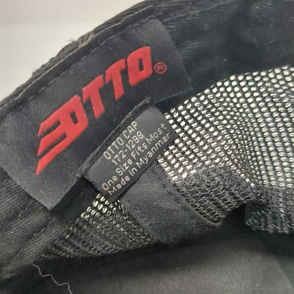Otto Trucker Hat Black OSFM Copper Cloud Rain Gutters Mesh Snapback Flat Bill