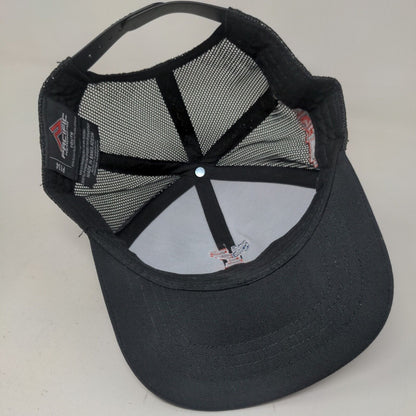 Pacific Headwear Boy's Snapback Mesh Back Hat Black Embroidered Baseball Logo