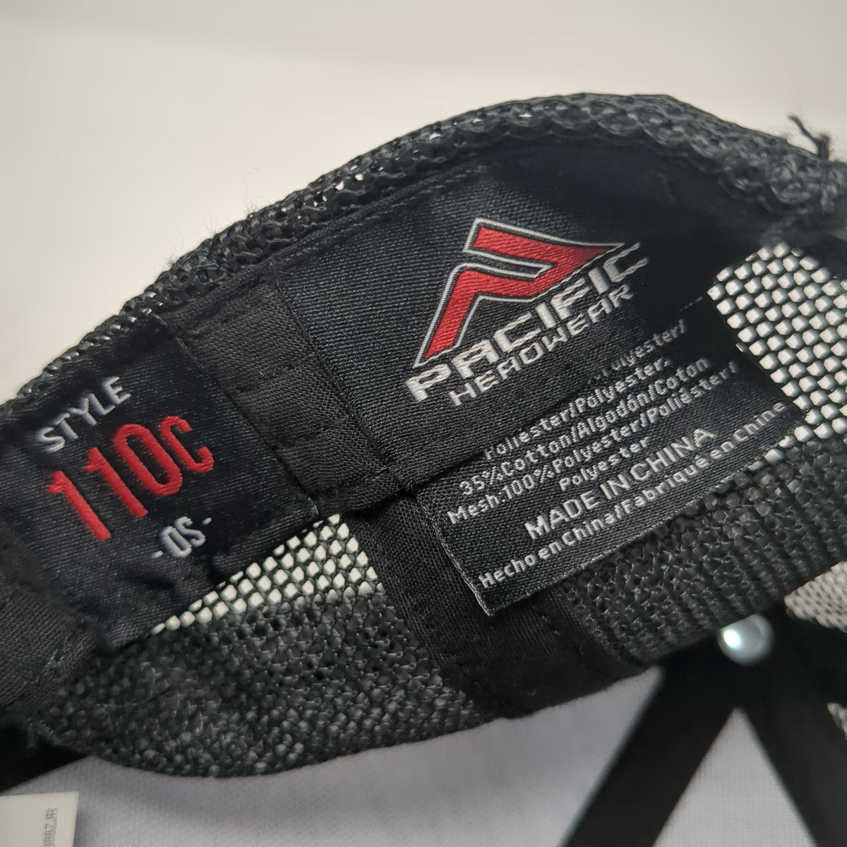 Pacific Headwear Trucker Hat Black OSFM Alpine Powersports Logo Mesh Snapback