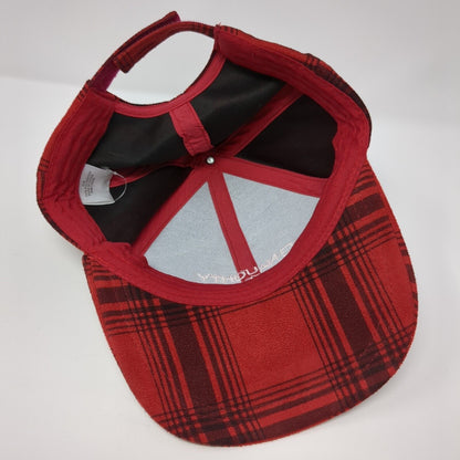 Naughty Nice I Tried Strapback Hat Red OS Adjustable Plaid 6 Panel Polyester