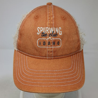 Ahead Trucker Hat Orange Beige One Size Spurwing Idaho Embroidered Snapback