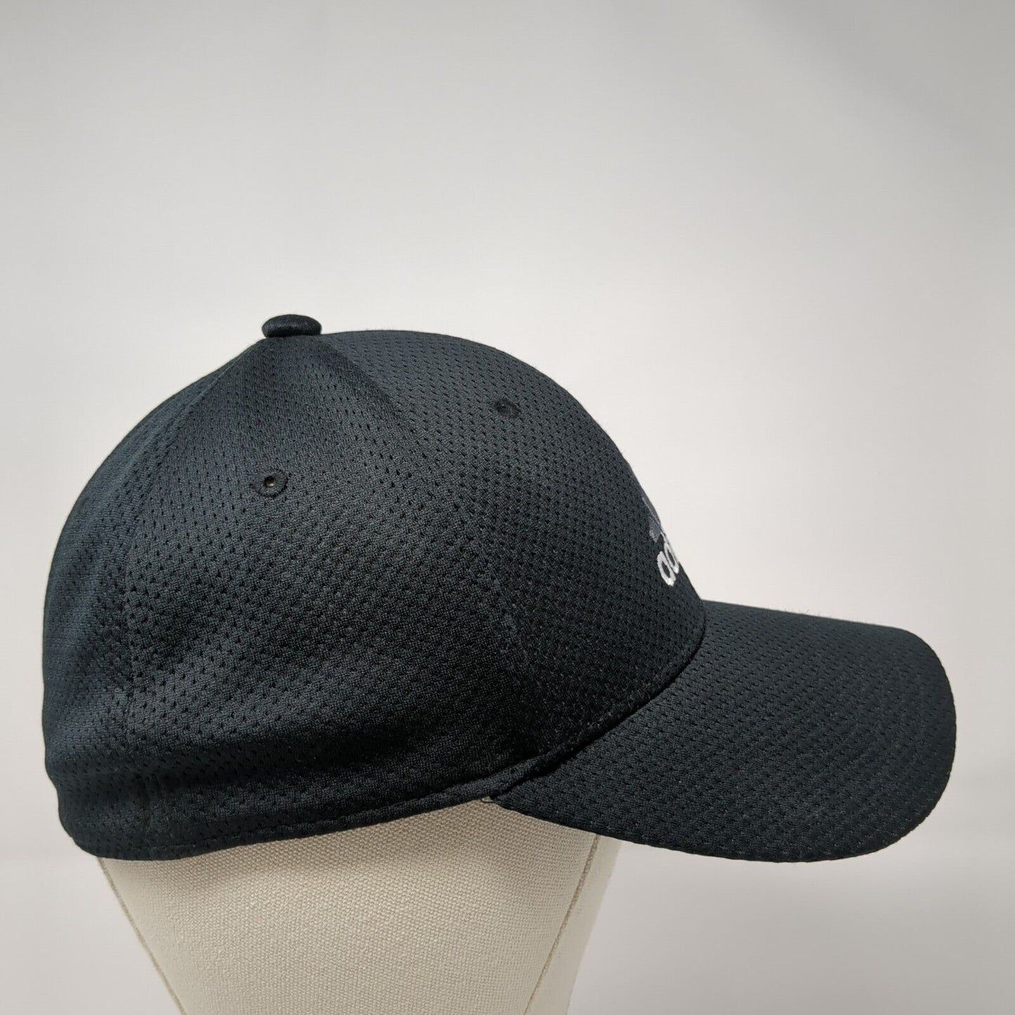 Adidas 3 Stripes Fitted Hat Black One Size Embroidered Logo 6 Panel