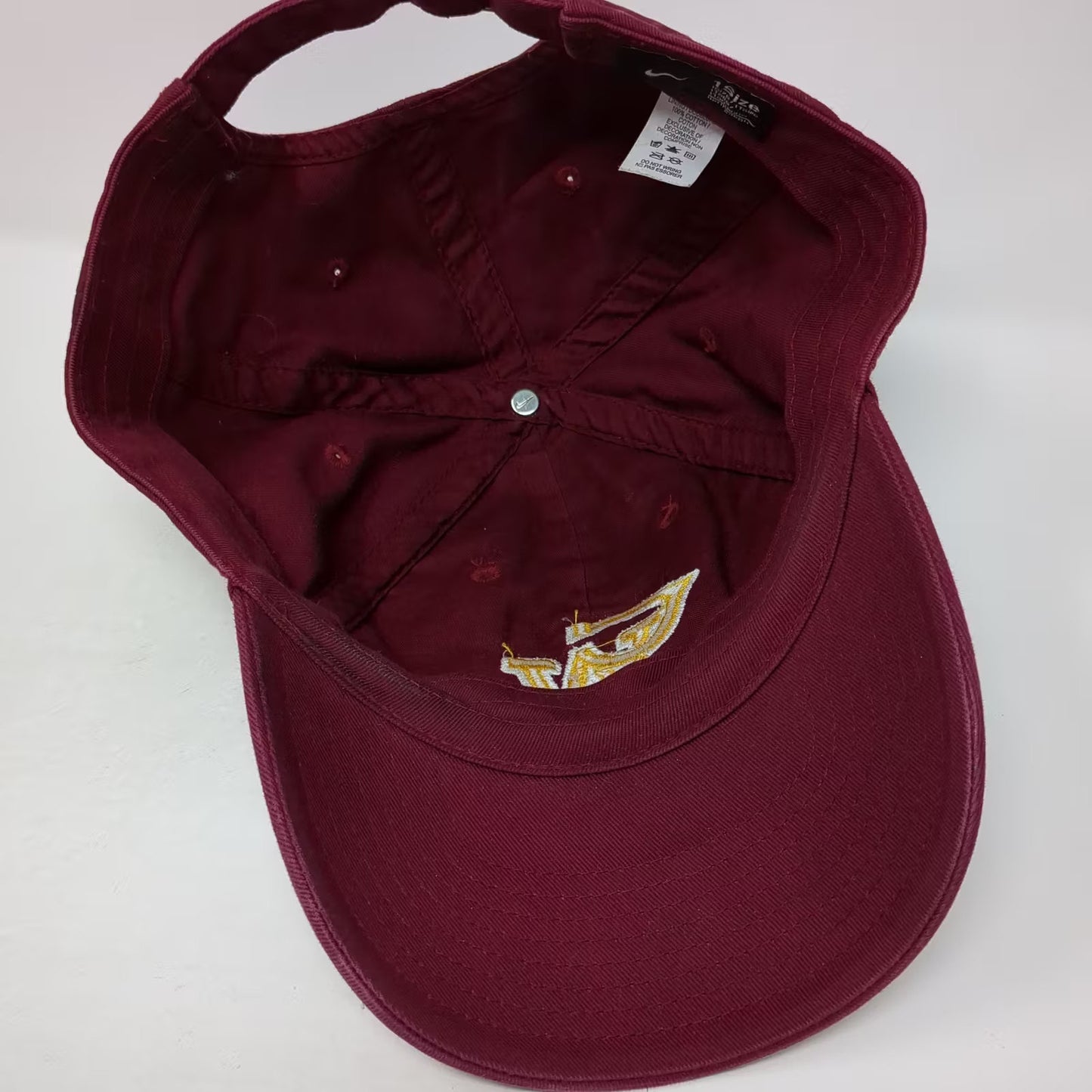 Nike Baseball CW Logo Red Yellow OS Slideback Hat Cap Embroidered Adjustable
