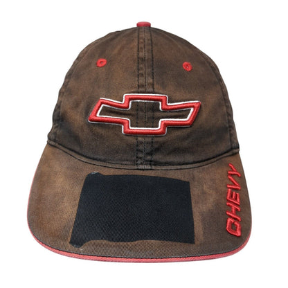 Chevy Strapback Hat Black One Size Adjustable Embroidered 6 Panel