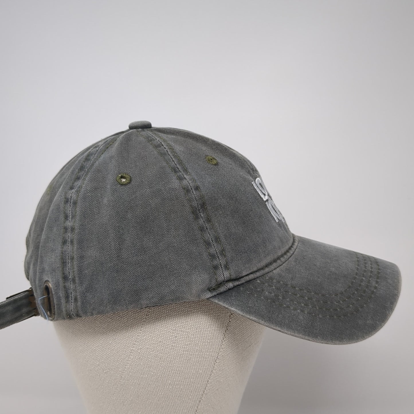 Low Key Slideback Baseball Cap Green One Size Adjustable Embroidered 6 Panel