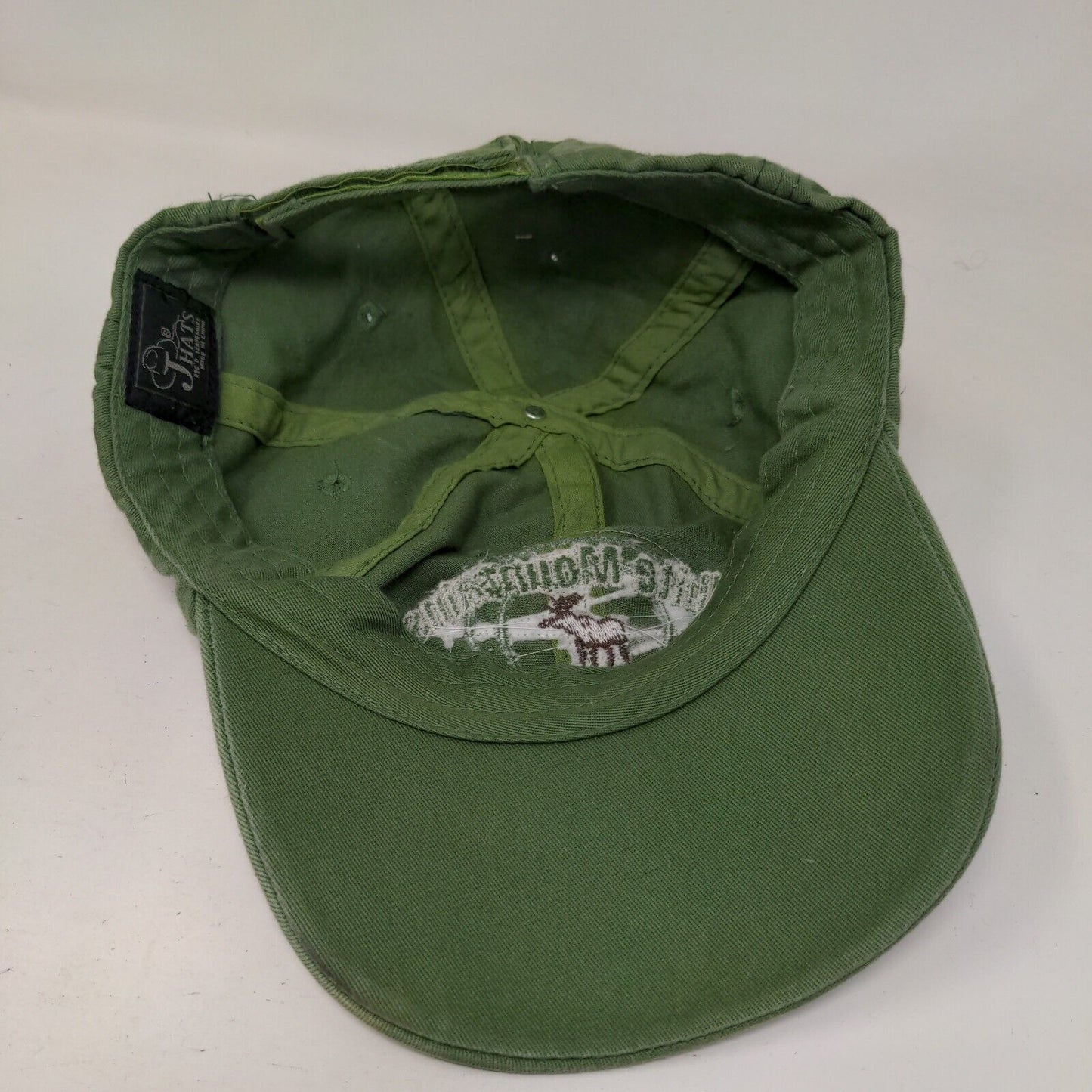 White Mountains Strapback Hat Green One Size Adjustable Embroidered Jhats