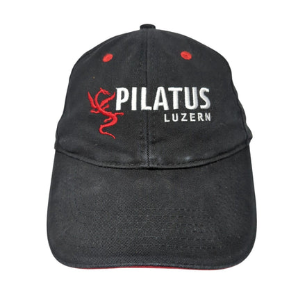 Pilatus Luzern Slideback Hat Black One Size Adjustable Embroidered