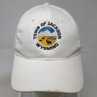 KC Baseball Cap White One Size Jackson Wyoming Elk Mountain Strapback Hat Logo