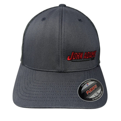 John Adams GMC Fitted Mesh Back Trucker Hat Gray L/XL Flexfit 6 Panel