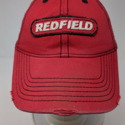 Redfield Strapback Hat Red One Size Adjustable Solid 6 Panel Outdoor