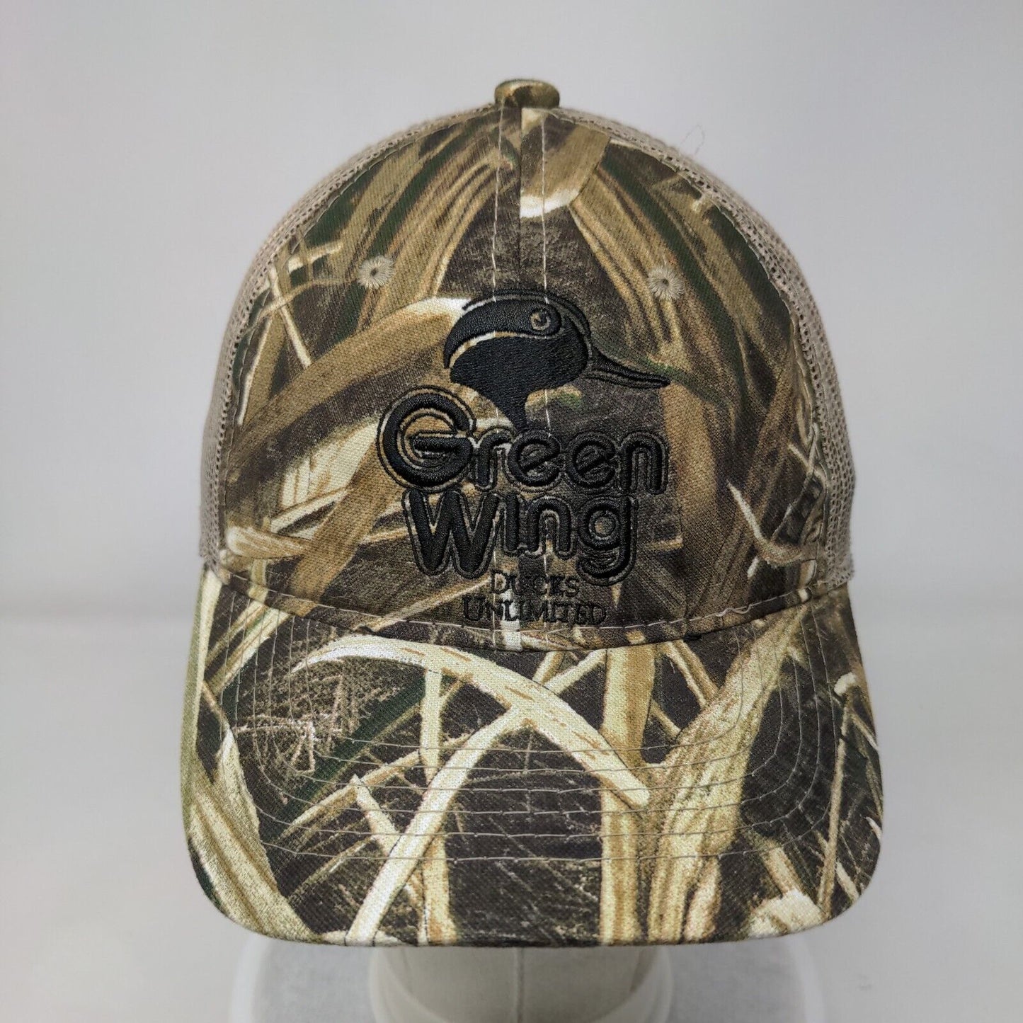Green Wing Ducks Unlimited Snapback Trucker Hat Camo Youth Mesh Back
