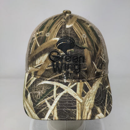 Green Wing Ducks Unlimited Snapback Trucker Hat Camo Youth Mesh Back