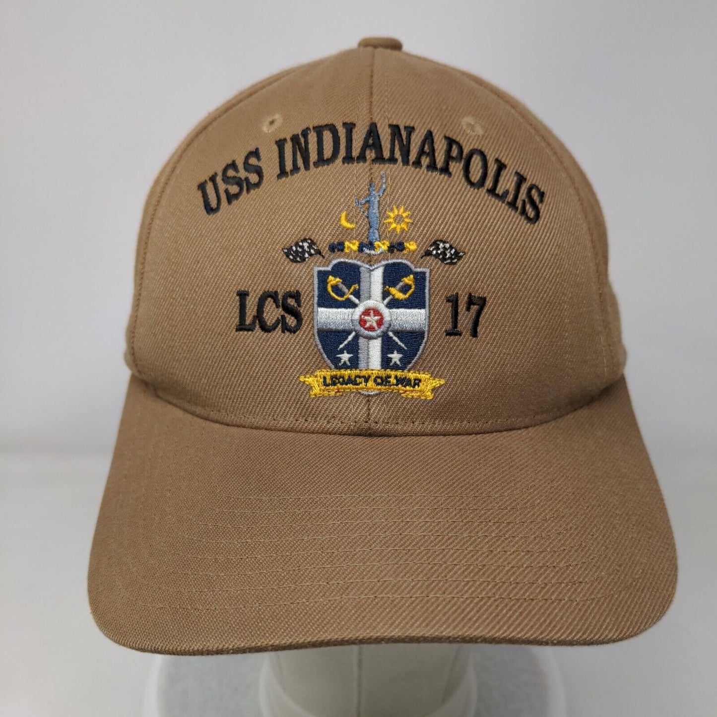 USS Indianapolis LCS 17 Strapback Hat Brown One Size Patriotic The Corps Barbara