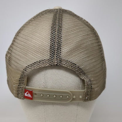 Quiksilver Trucker Hat Beige One Size Mesh Back Snapback Boardshorts Logo