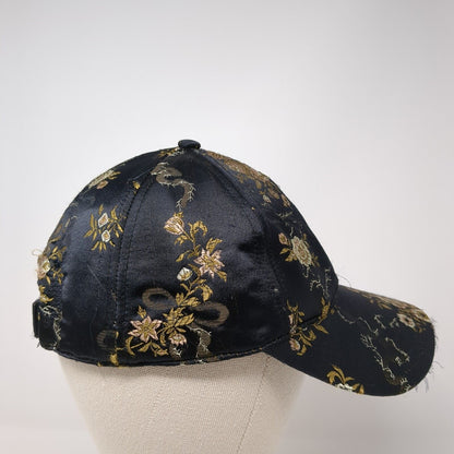 Time And Tru Strapback Hat Multicolor OS Adjustable Embroidered Floral 6 Panel