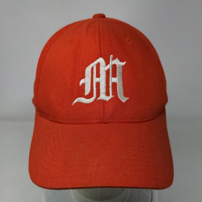 Richardson Fitted Hat Orange M/L Embroidered Vented Holes Pro 185 Flexfit