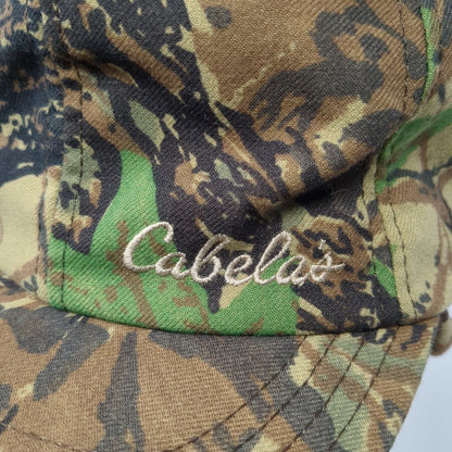 Vintage Cabela's Trapper Hat Camo Brown Green Madein USA Ear Flaps