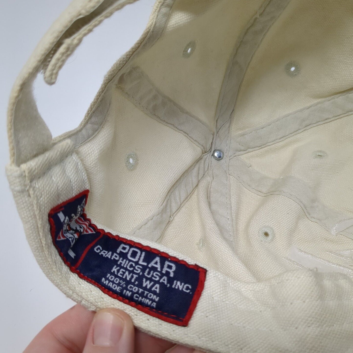 McCall Idaho Strapback Hat Cream One Size Adjustable Embroidered Polar