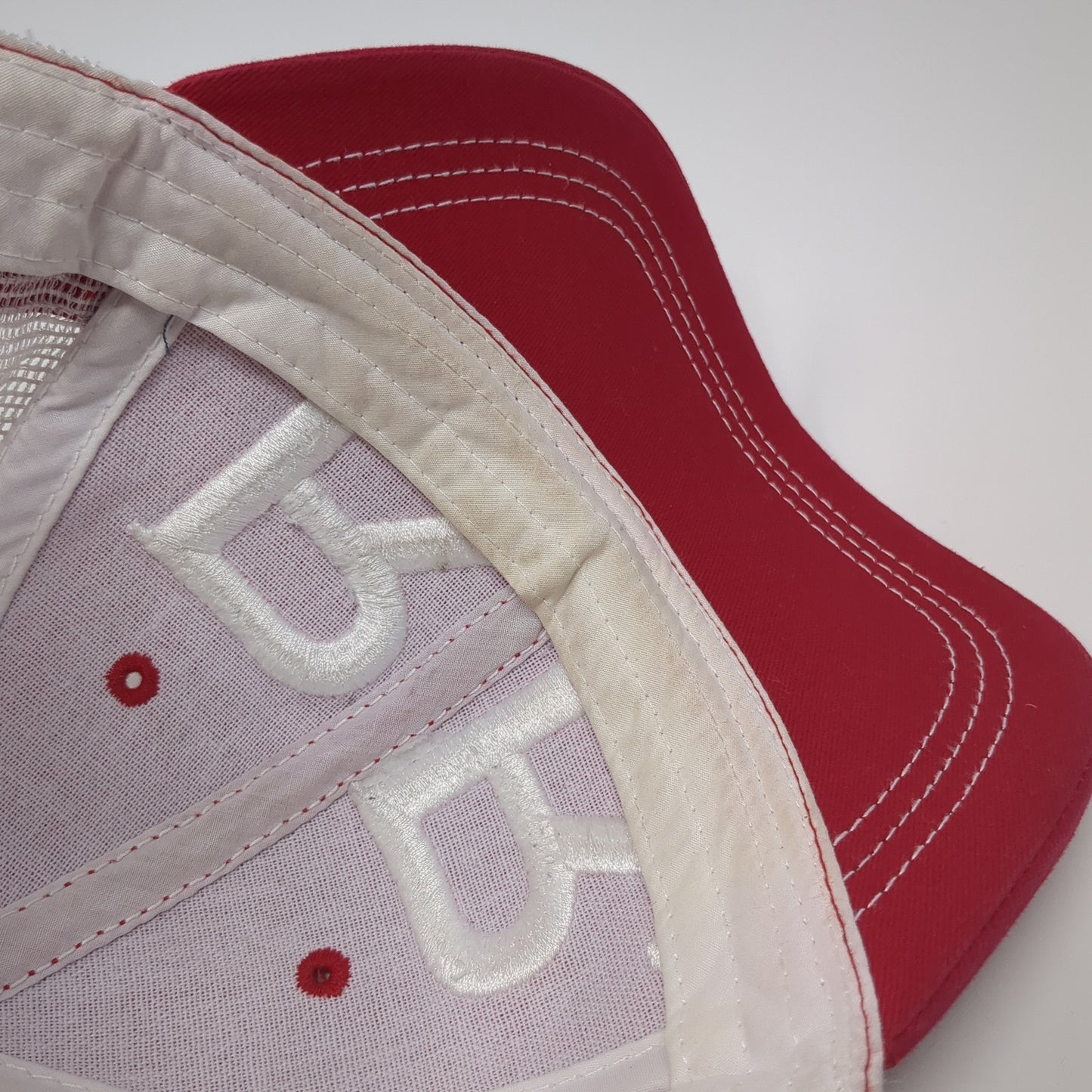 RR Ruby Reds Snapback Trucker Hat Red One Size Mesh Back Sportsman