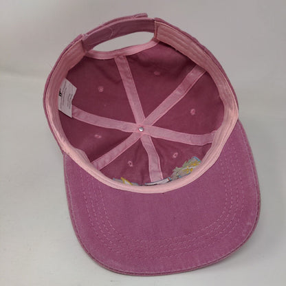 Puerto Rico Strapback Hat Pink One Size Embroidered Adjustable