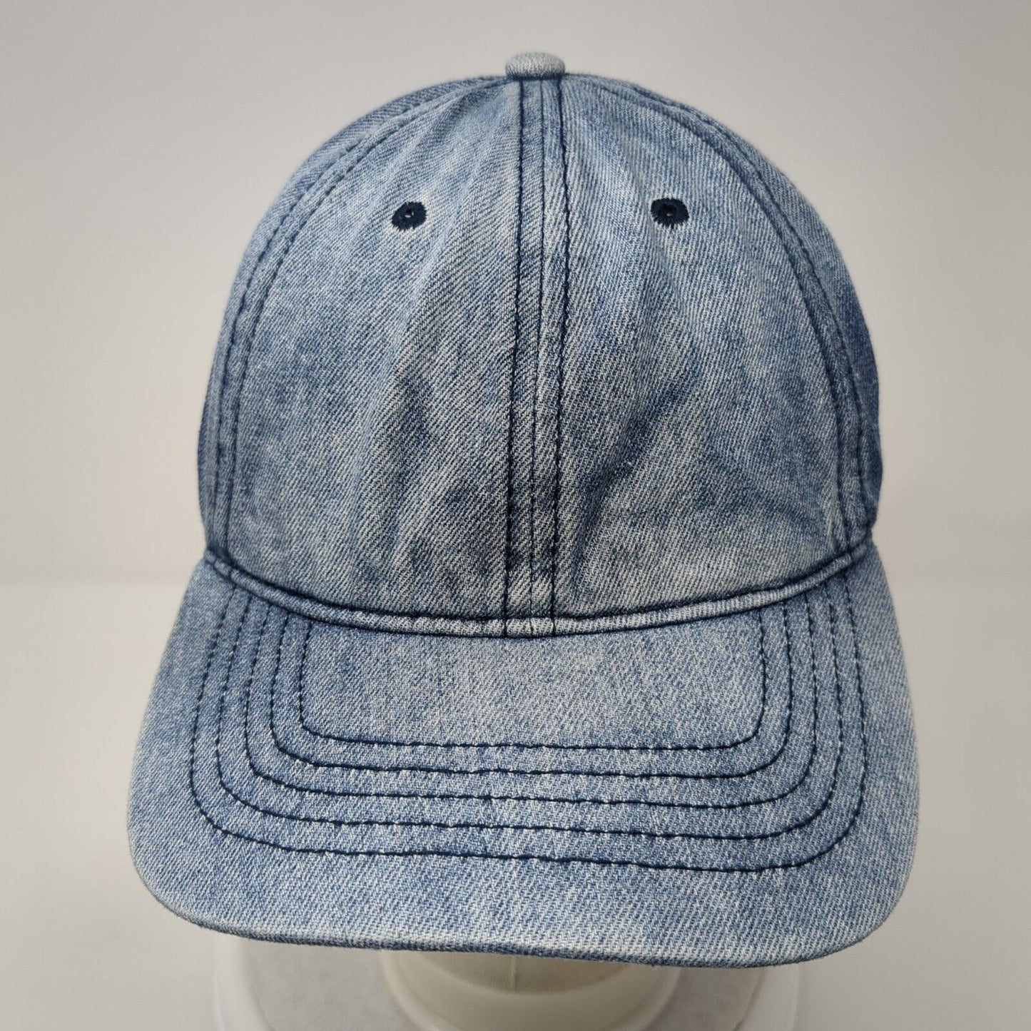 Unbranded Slideback Hat Blue One Size Adjustable 6 Panel Denim Blank