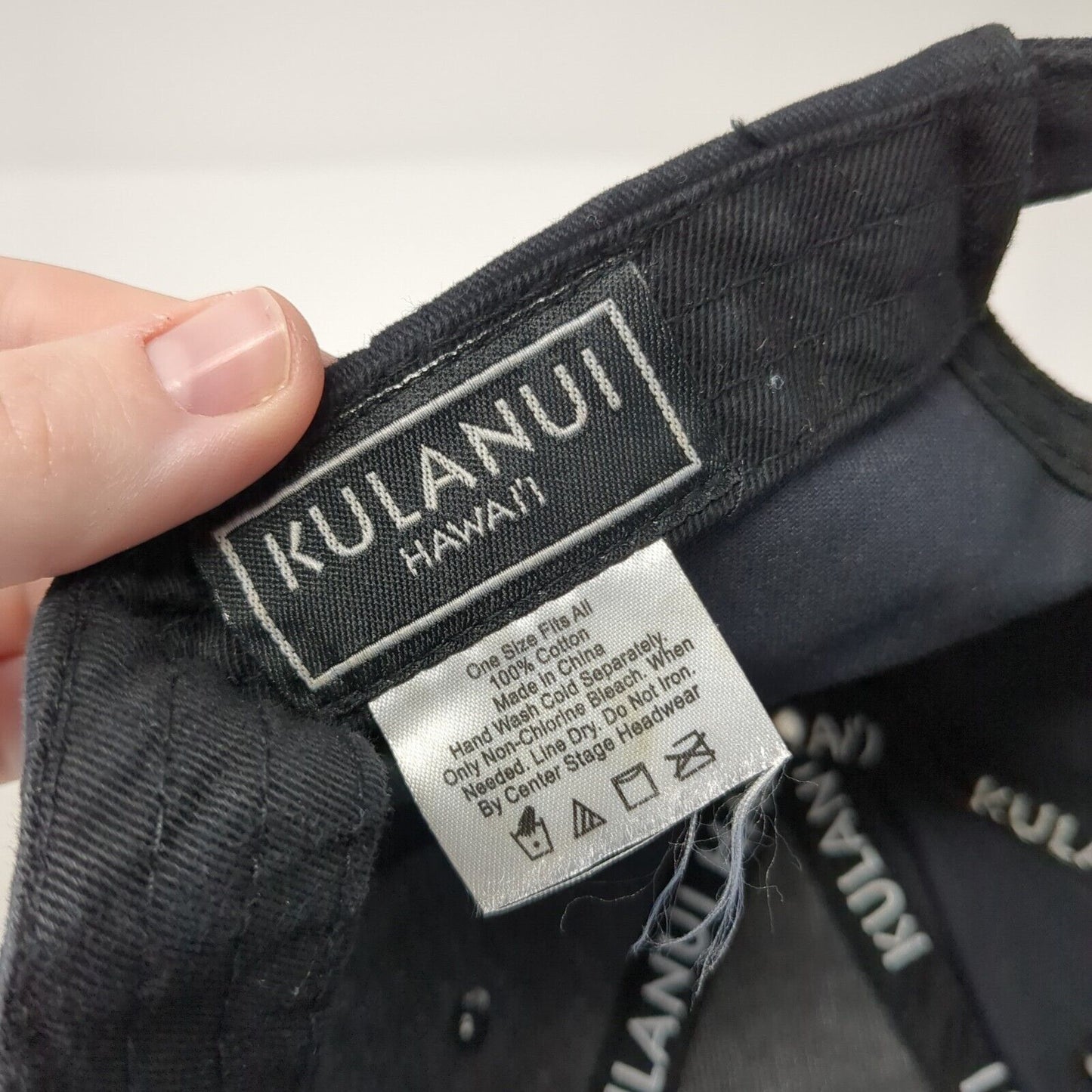 Kulanui Hawaii Slideback Hat Black One Size Adjustable Embroidered 6 Panel