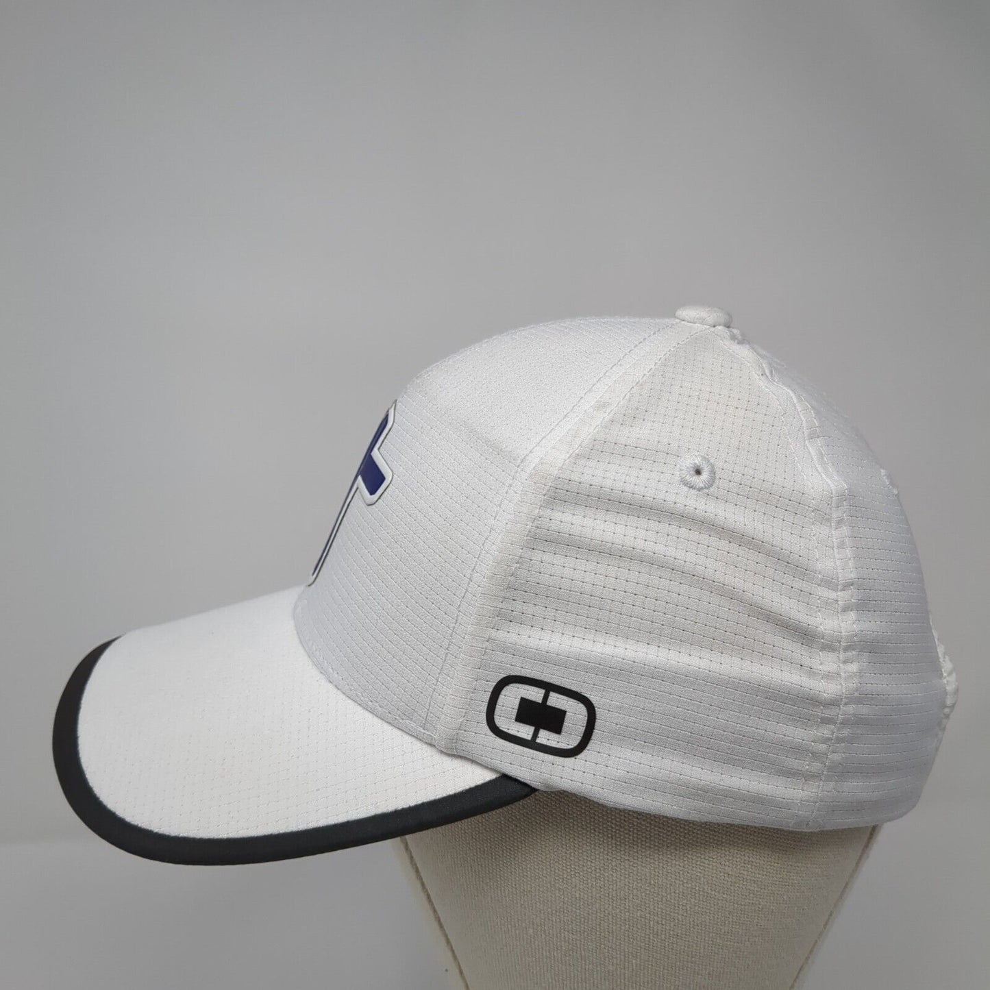 OGIO Strapback Hat White One Size Adjustable Vented Holes 6 Panel Polyester