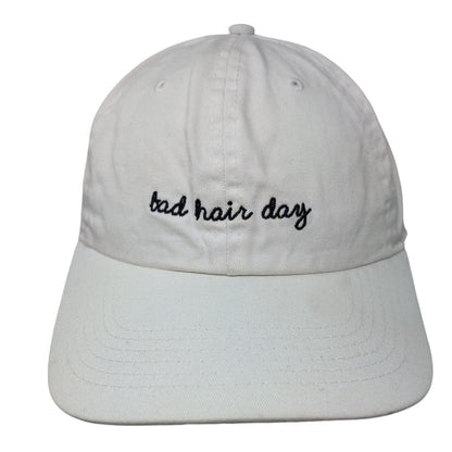 Bad Hair Day Slideback Hat White OSFA Embroidered Adjustable 6 Panel