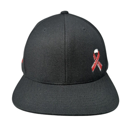 Red Ribbon Snapback Hat Black One Size Fight Until The Last Out Yupoong