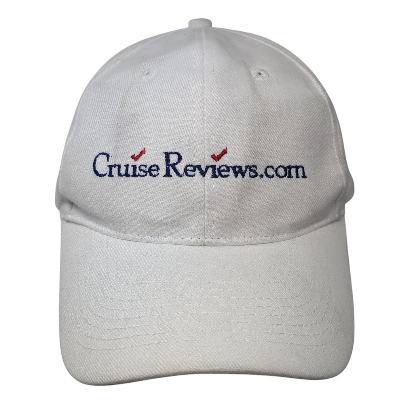 Cruise Reviews.com Baseball Cap White One Size Adjustable Embroidered Otto