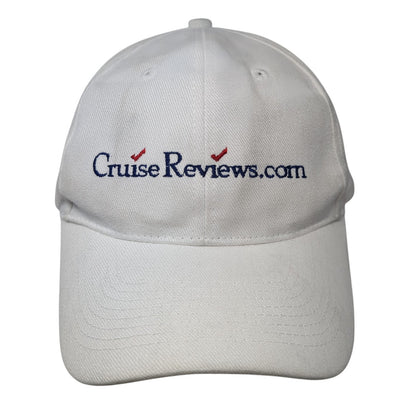 Cruise Reviews.com Baseball Cap White One Size Adjustable Embroidered Otto