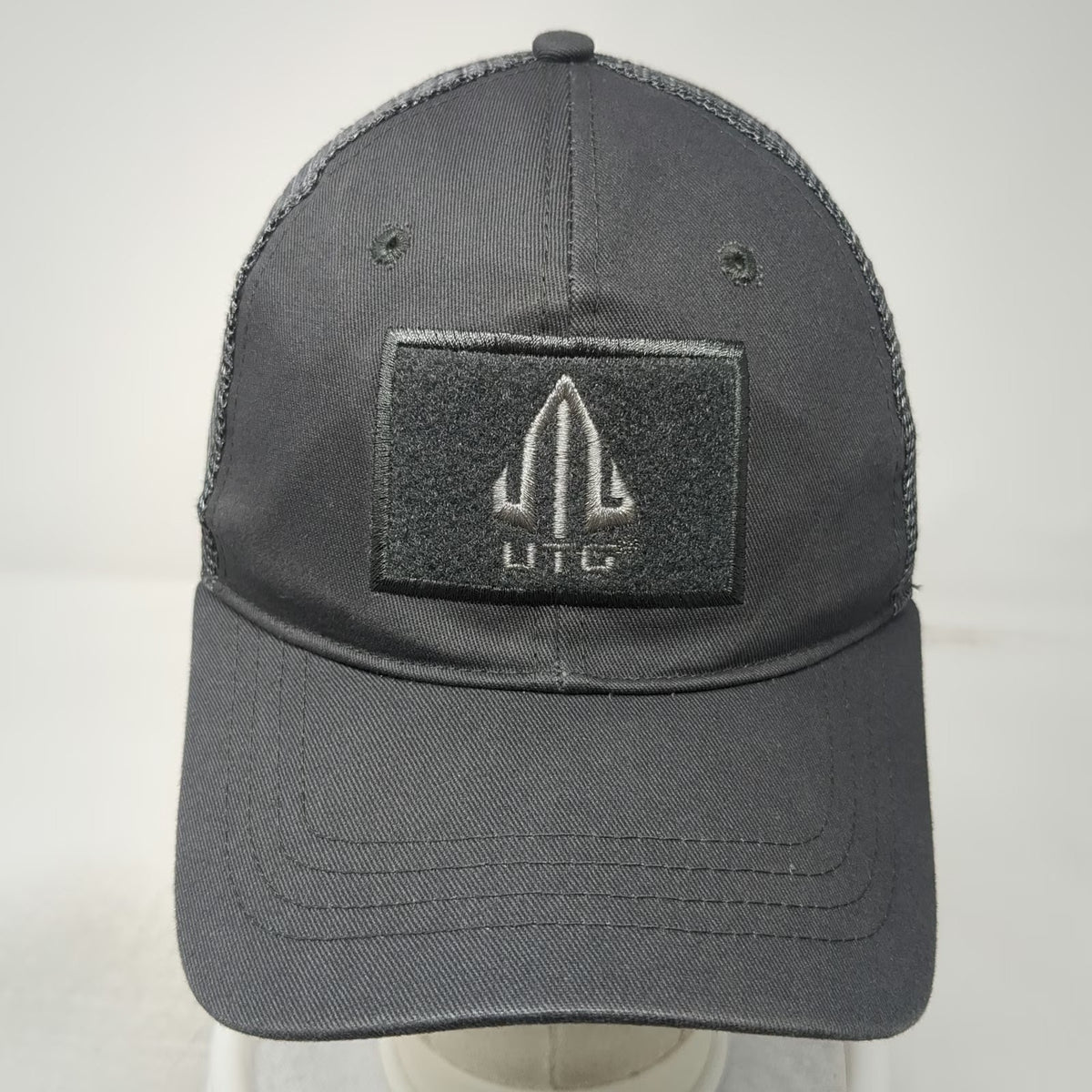 UTG Baseball Cap Gray One Size Mesh Strapback Tactical Patch Logo Hat Gear