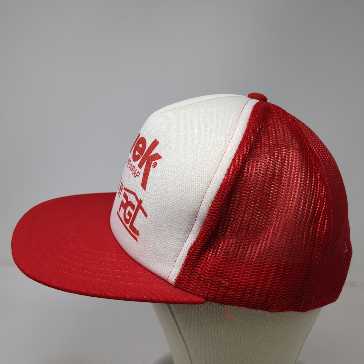 Tyvek Housewrap PGL Industrial Red One Size Trucker Hat Mesh Back Snapback