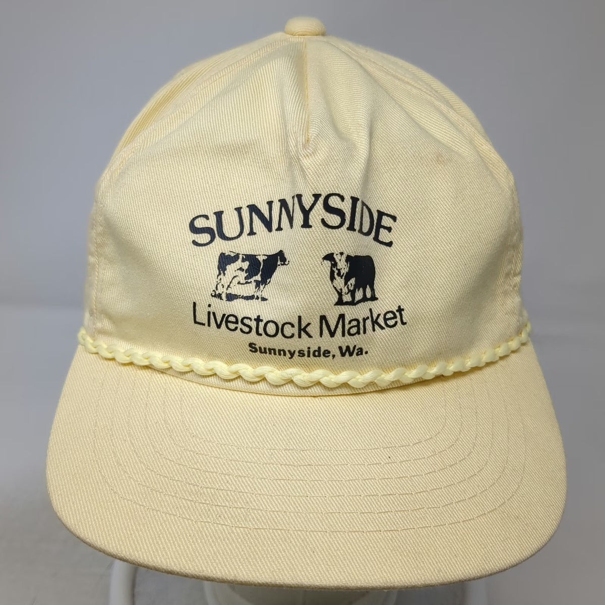 That Hat 5 Panel Yellow One Size Braided Rope Sunnyside Livestock Market Cows