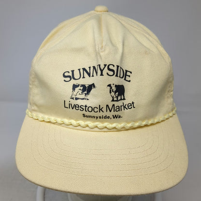 That Hat 5 Panel Yellow One Size Braided Rope Sunnyside Livestock Market Cows