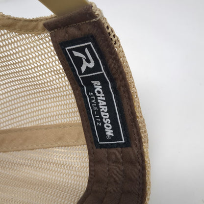 Richardson Trucker Hat Brown Beige One Size Full Draw Deer Antler Mesh Snapback